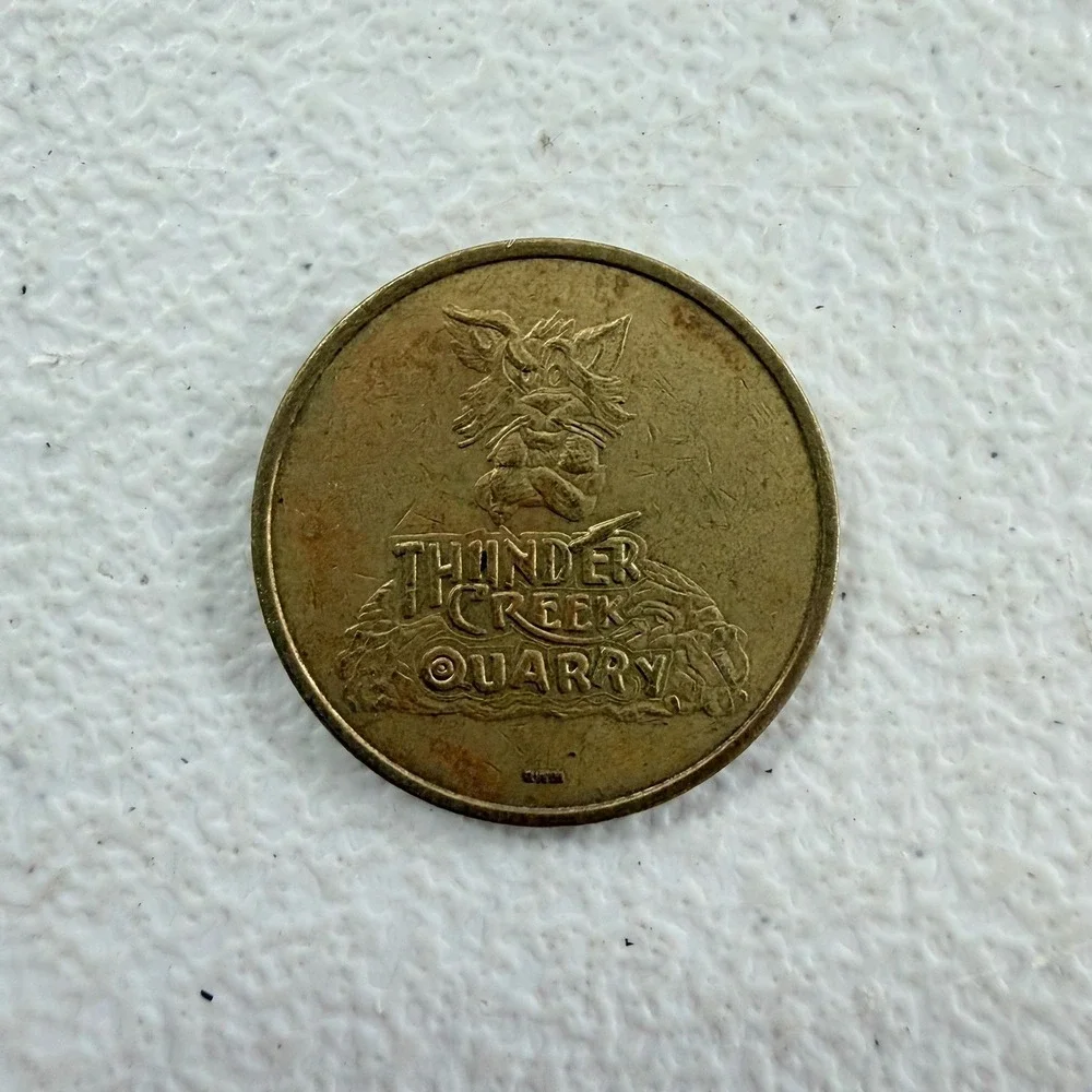 Vintage Thunder Creek Quarry Brass Game‎ Arcade Token